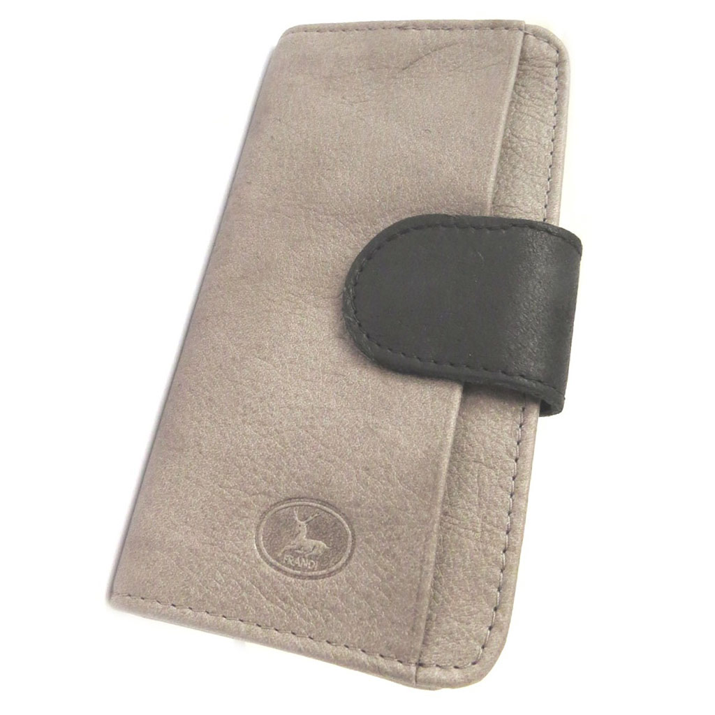 Porte-cartes Cuir \'Frandi\' gris noir sauvage - [H6635]