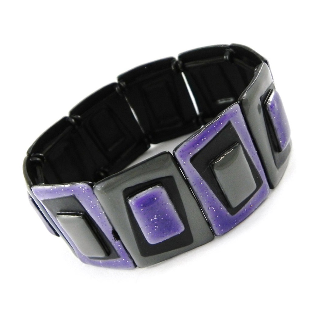 Bracelet Créateur \'Nora\' violet gris - [H8345]