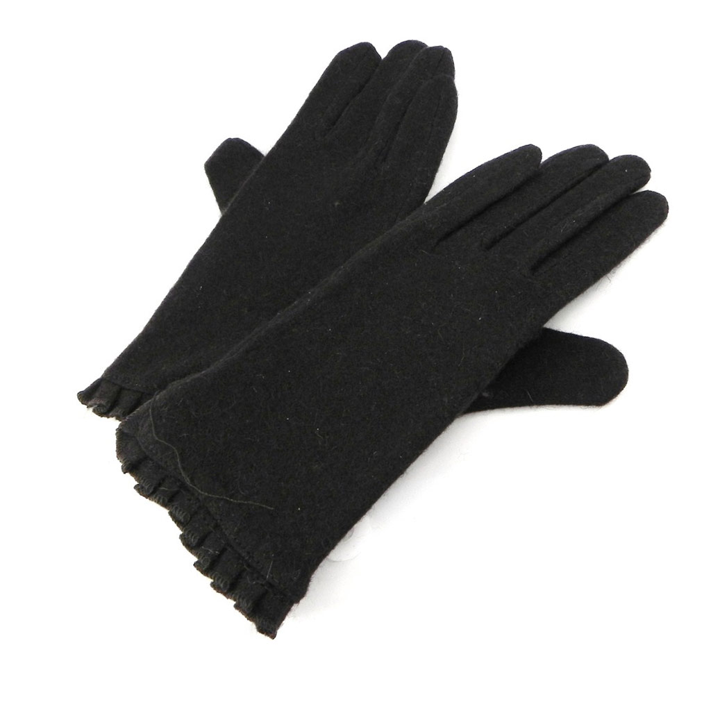 Gants laine \'Clothilde\' marron foncé - [H8546]