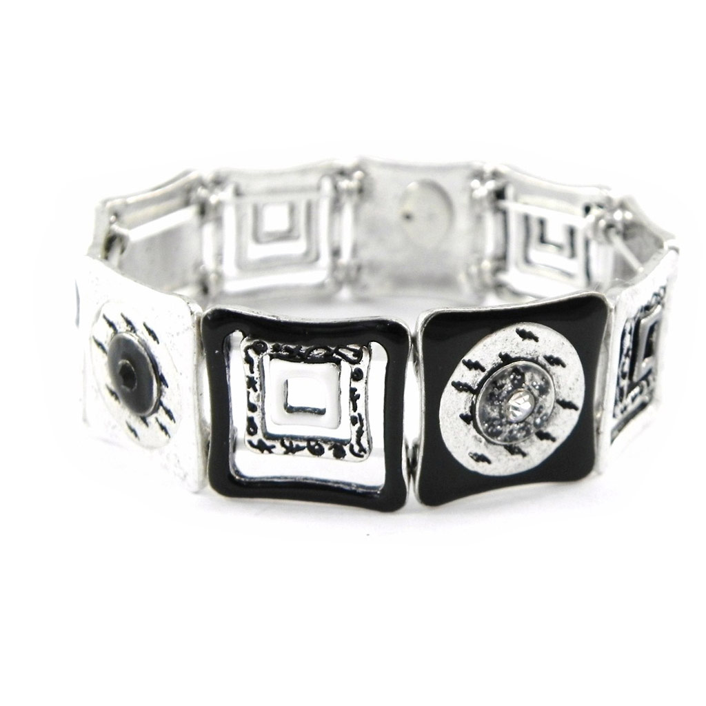 Bracelet Créateur \'Acapulco\' noir blanc - [H8737]