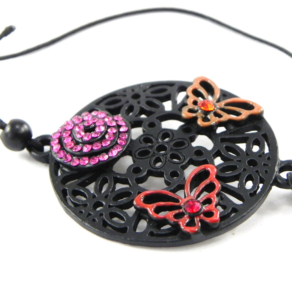 Bracelet Créateur \'Carmen\' rouge noir - [H8745]