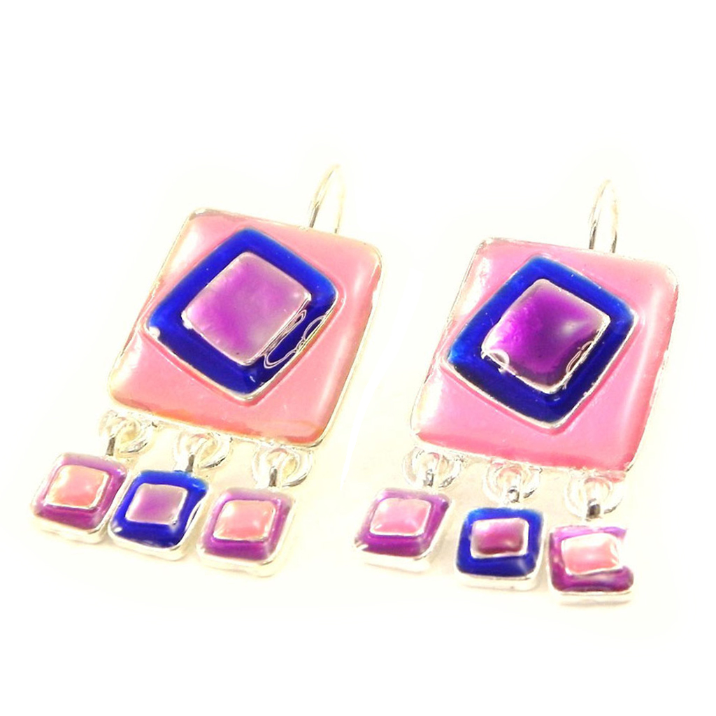 Dormeuses Créateur \'Les Acidulés\' rose bleu - [H8772]