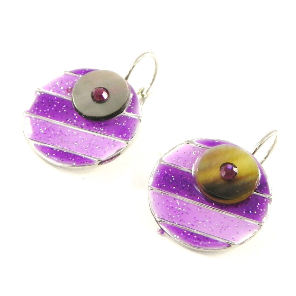 Boucles Créateur \'Bora Bora\' violet - [H8833]