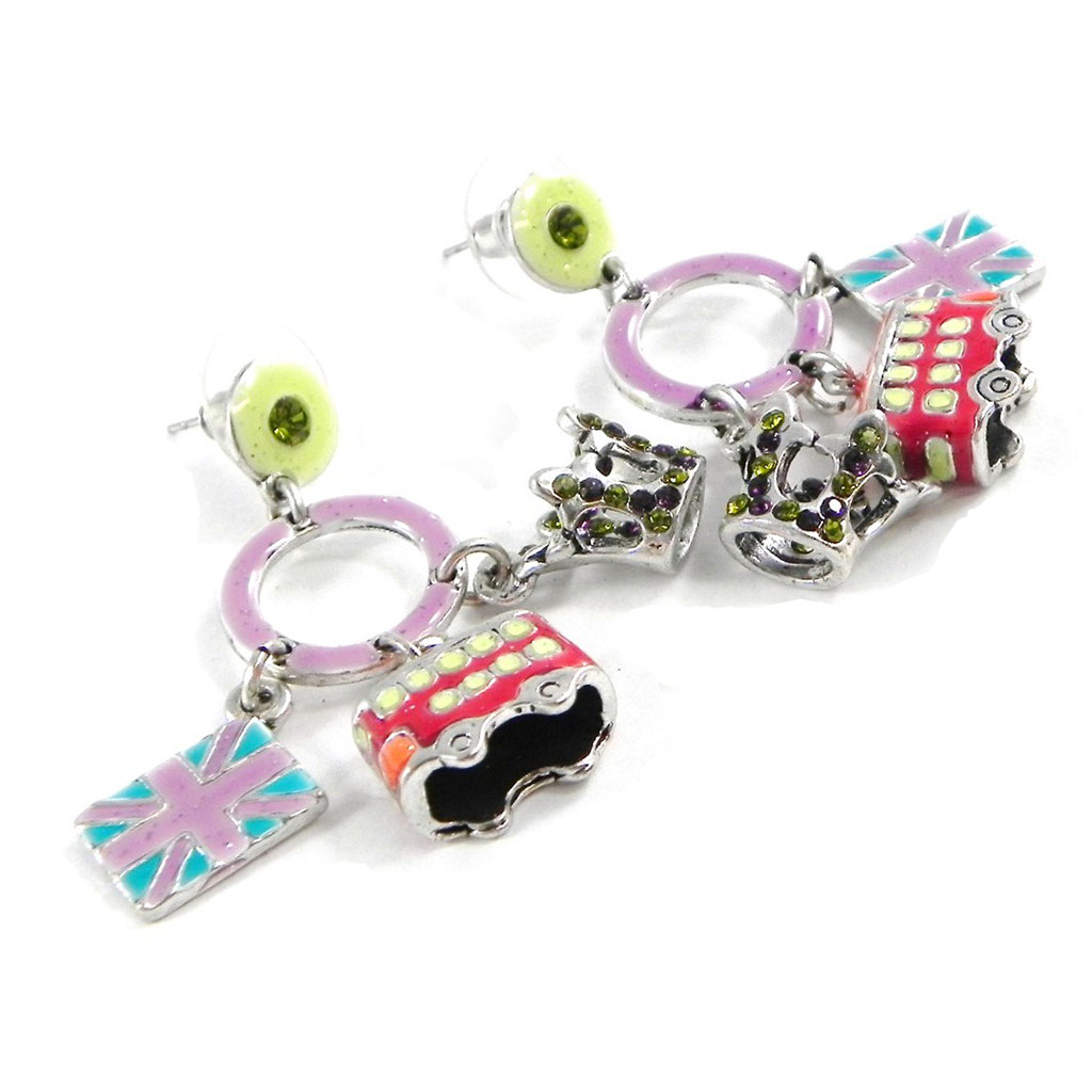 Boucles Créateur \'So British\' multicolore - [H8931]