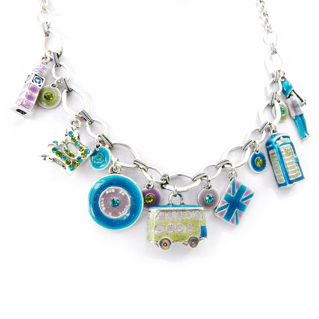 Collier Créateur \'So British\' vert turquoise - [H8988]