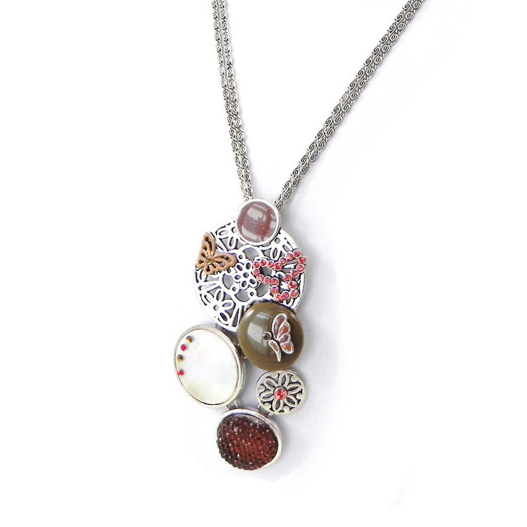 Collier Créateur \'Carmen\' marron - [H8996]