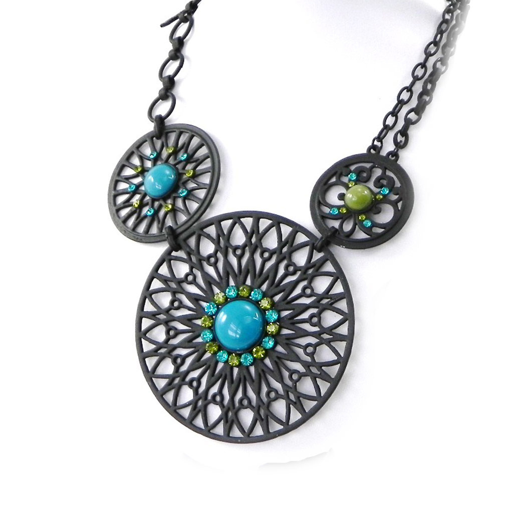 Collier Créateur \'Carmen\' vert - [H9002]