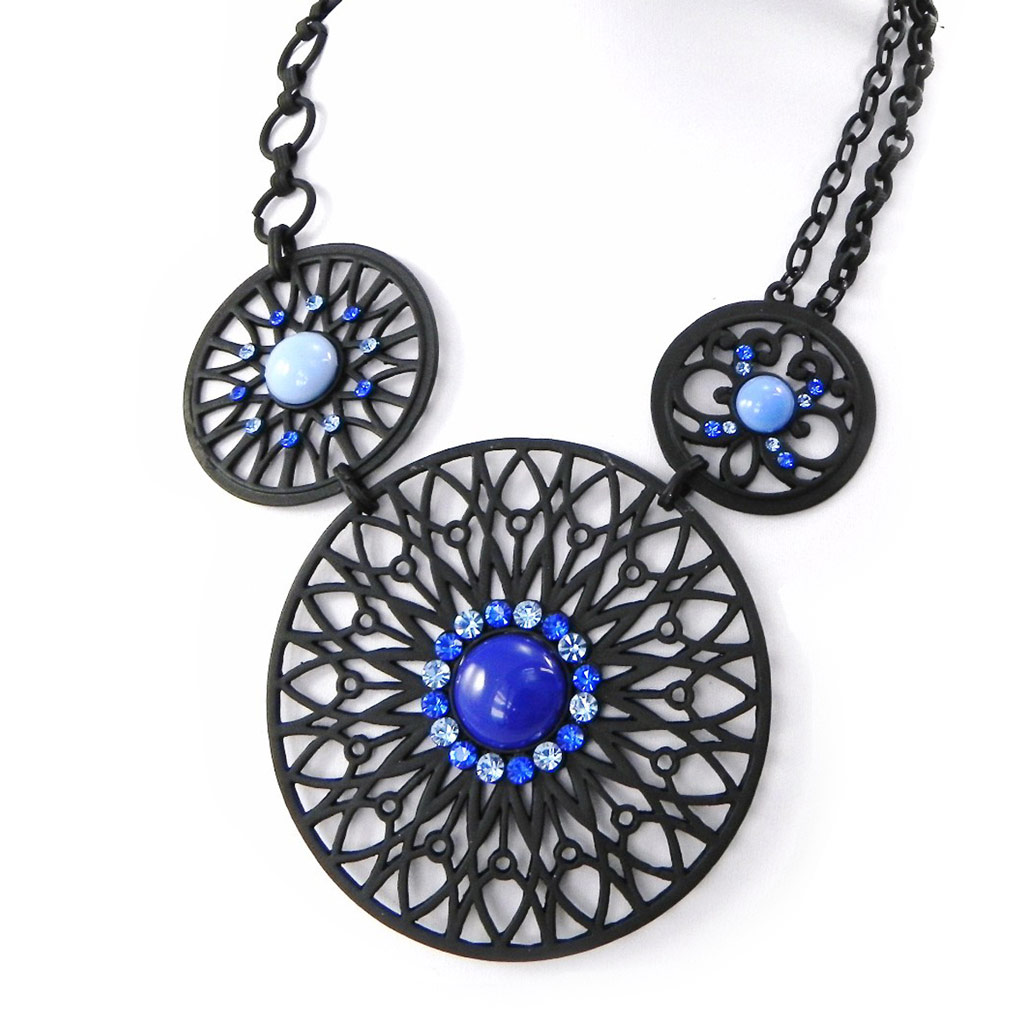 Collier Créateur \'Carmen\' bleu - [H9004]