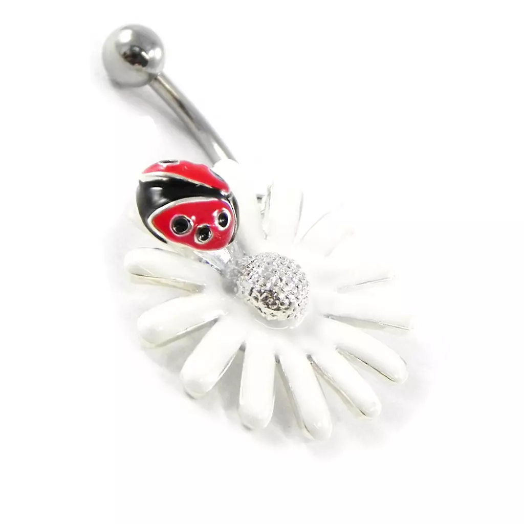 les trésors de lily Body Piercing 'Marguerite' rouge blanc [H9333]