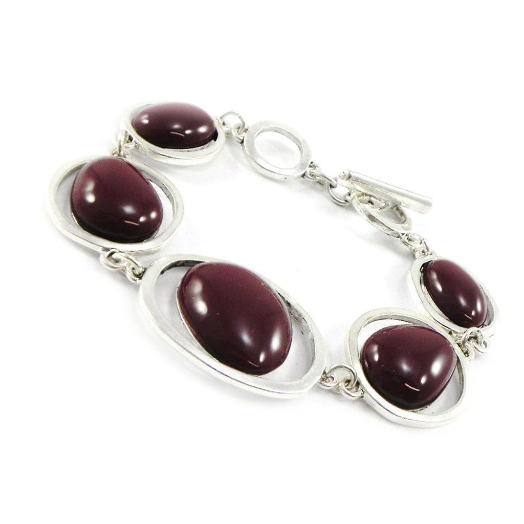 Bracelet Créateur \'Métisse\' bordeaux - [H9829]
