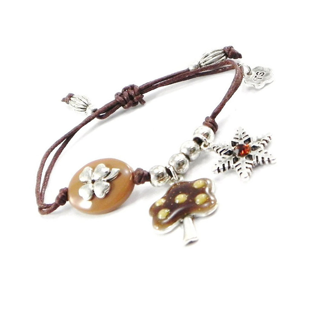 Bracelet Créateur \'Dame Nature\' marron - [H9832]