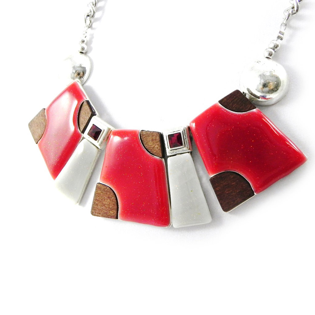 Collier Créateur \'Tijuana\' rouge - [H9875]