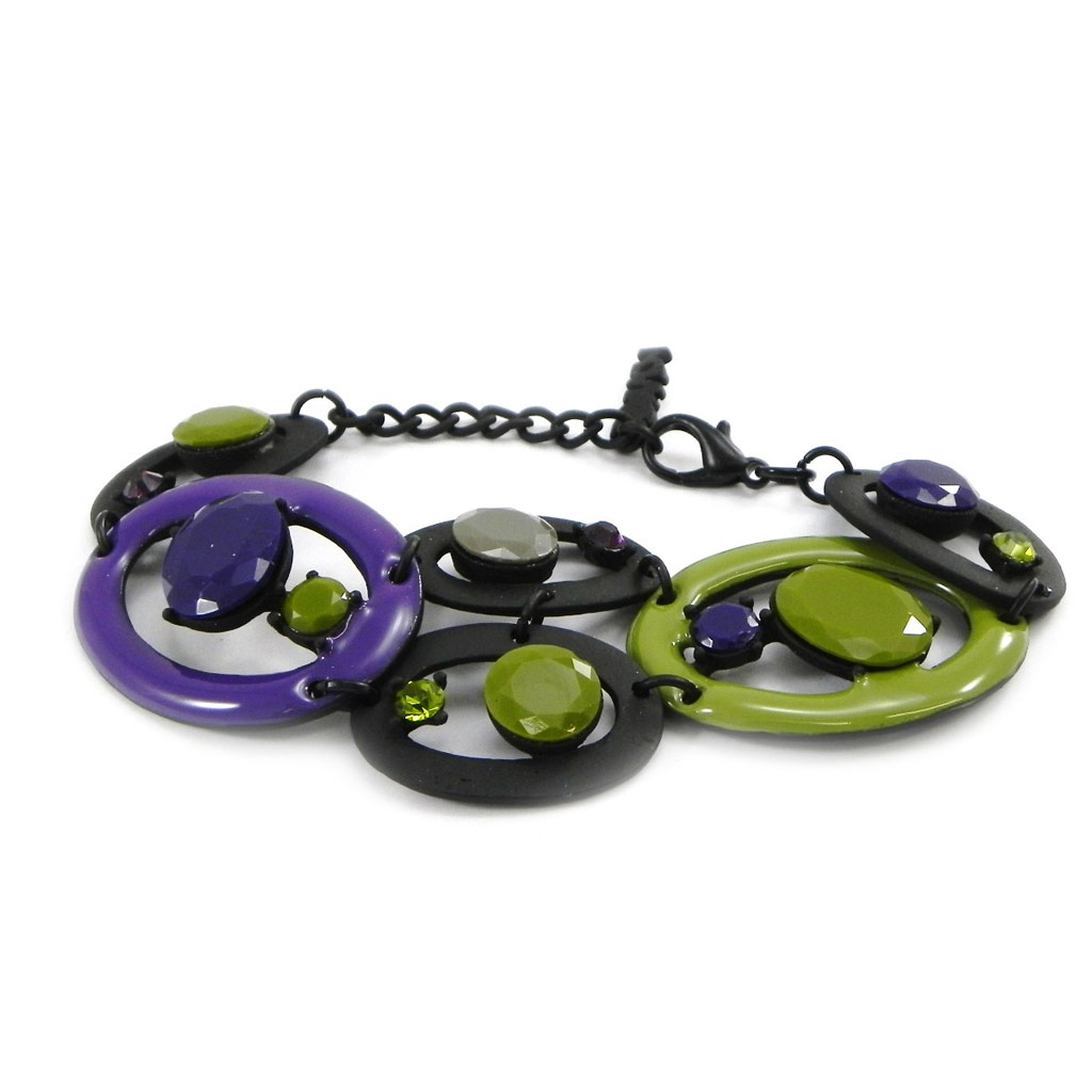 Bracelet Créateur \'Mélusine\' violet vert - [I1487]