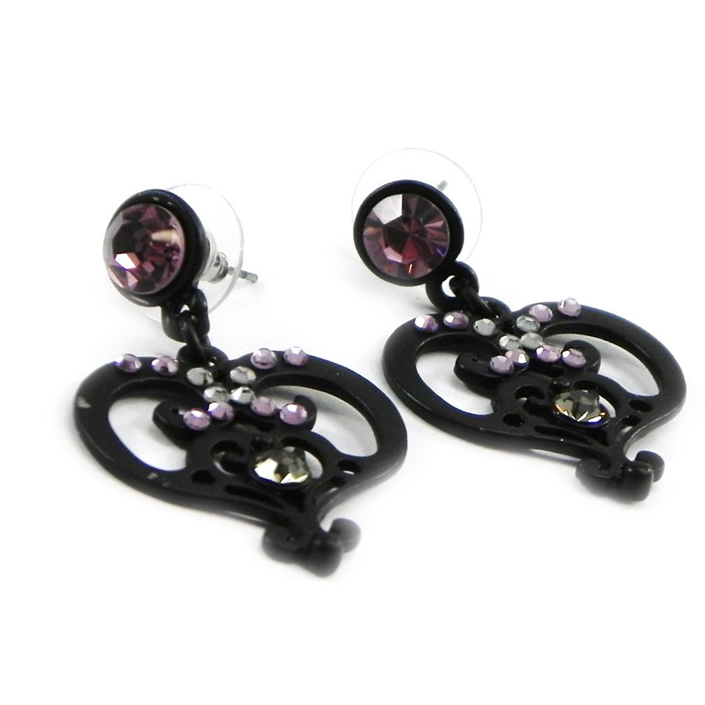 Boucles Créateur \'Sissi\' violet noir - [I1508]