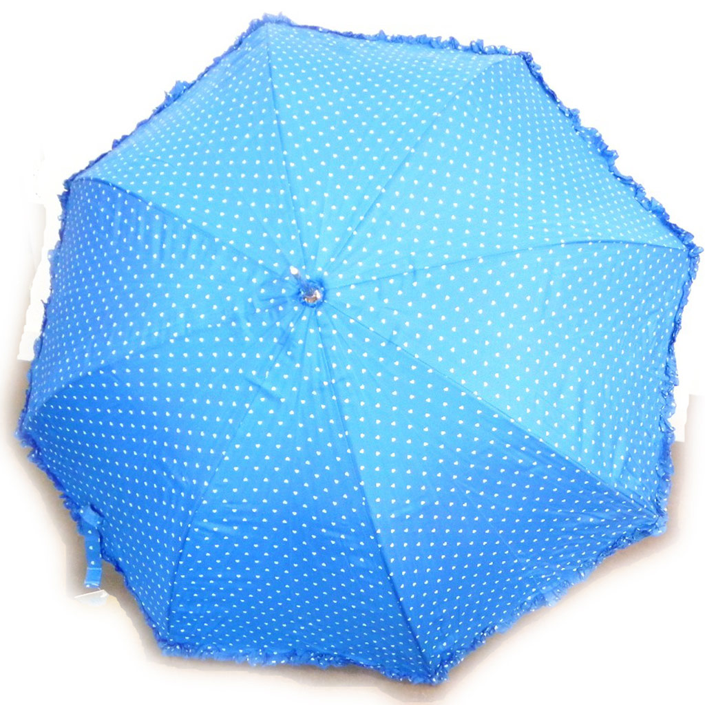 Parapluie canne \'Love\' bleu - 90 cm - [I1845]