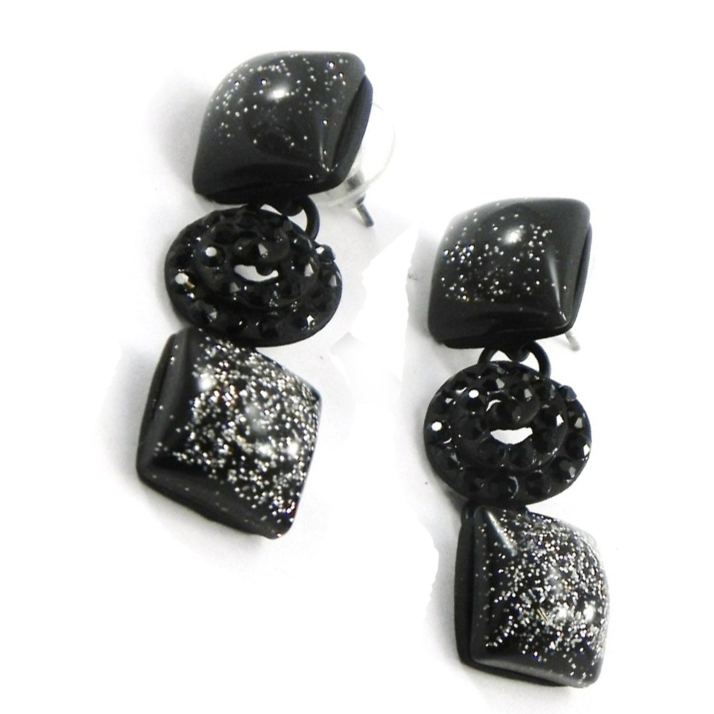 Boucles Créateur \'Sissi\' noir - [I2125]