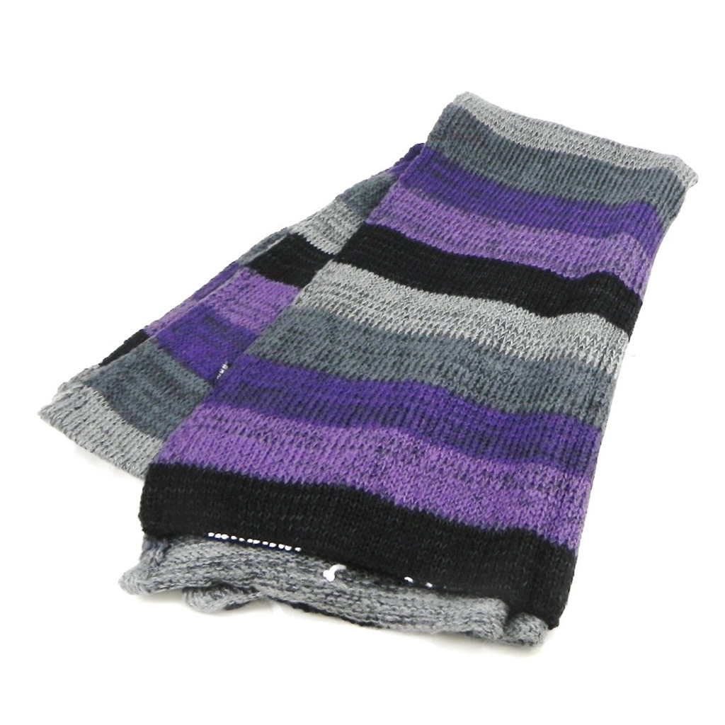 Echarpe créateur \'Bayadère\' violet gris - [I2296]