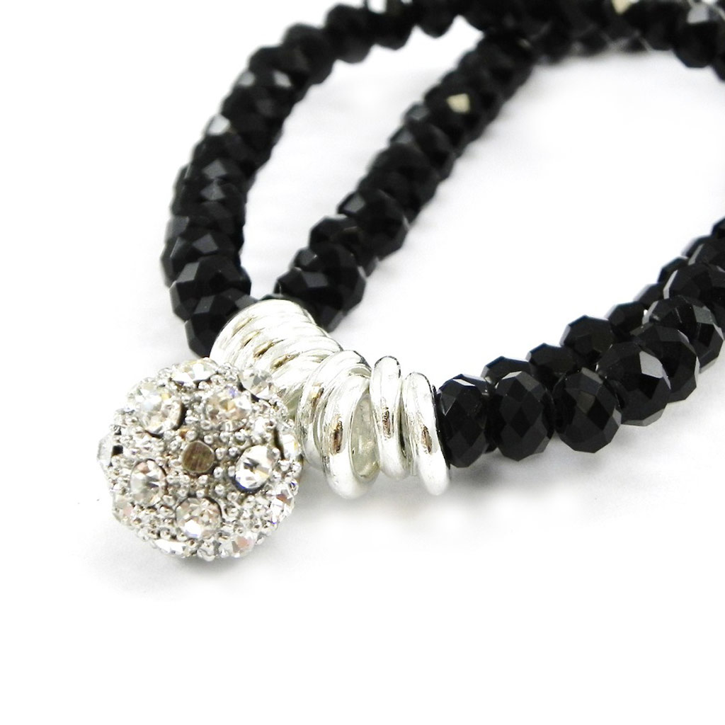 Bracelet créateur \'Sissi\' noir - [I2751]