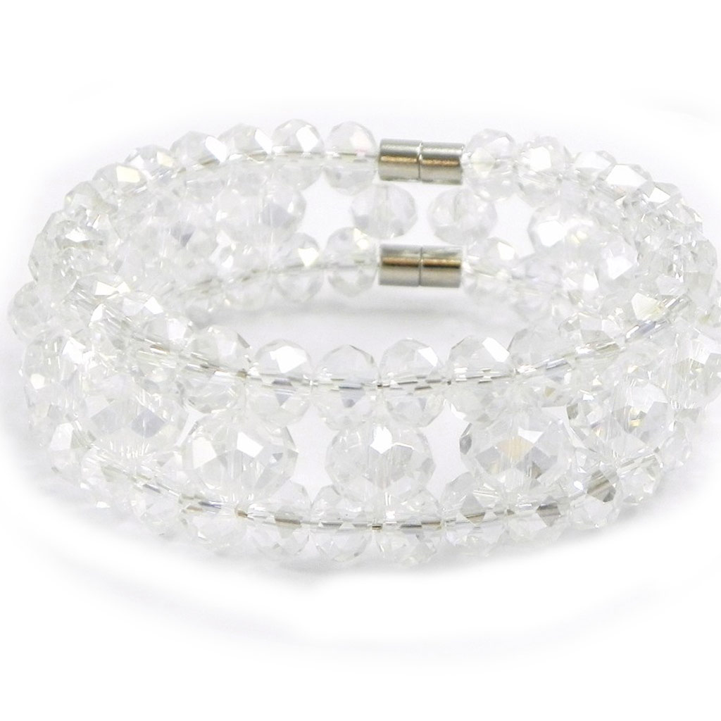Bracelet créateur \'Sissi\' blanc cristal - [I2758]