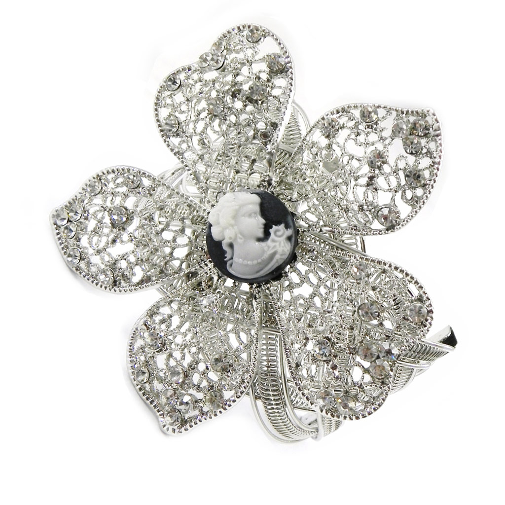 Bracelet Créateur \'Divine Camée\' gris argenté - 85 mm - [I3081]