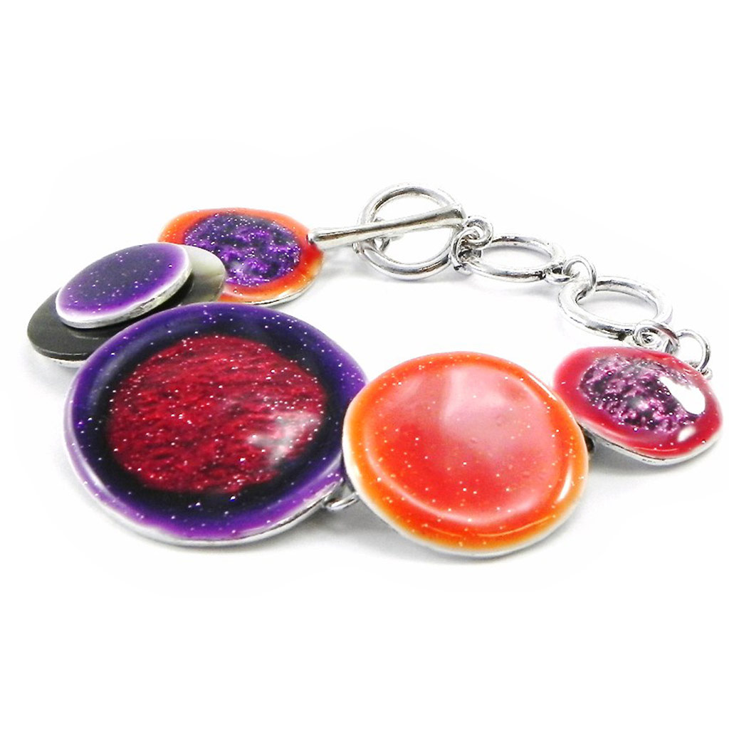 Bracelet Créateur \'Bora Bora\' rouge violet - [I4921]