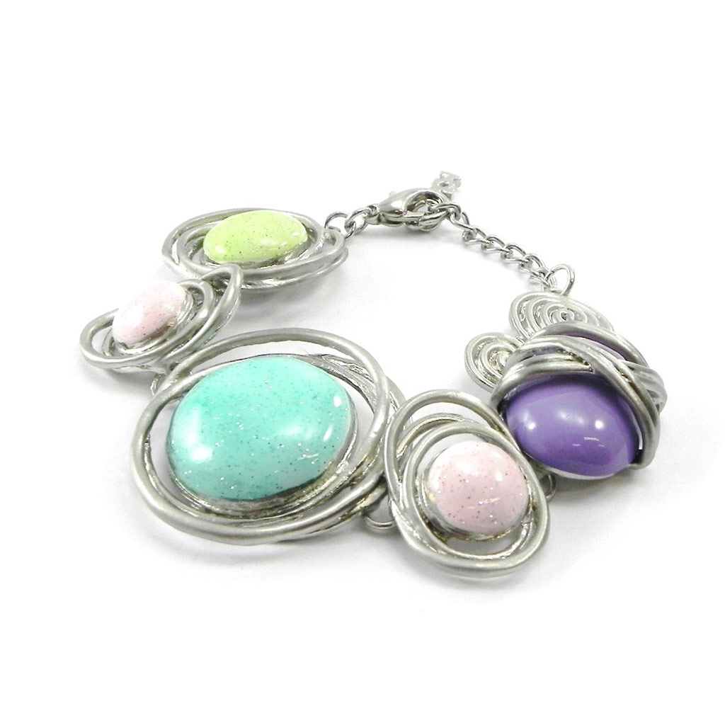 Bracelet Créateur \'Dragibus\' multicolore pastel - [I4927]