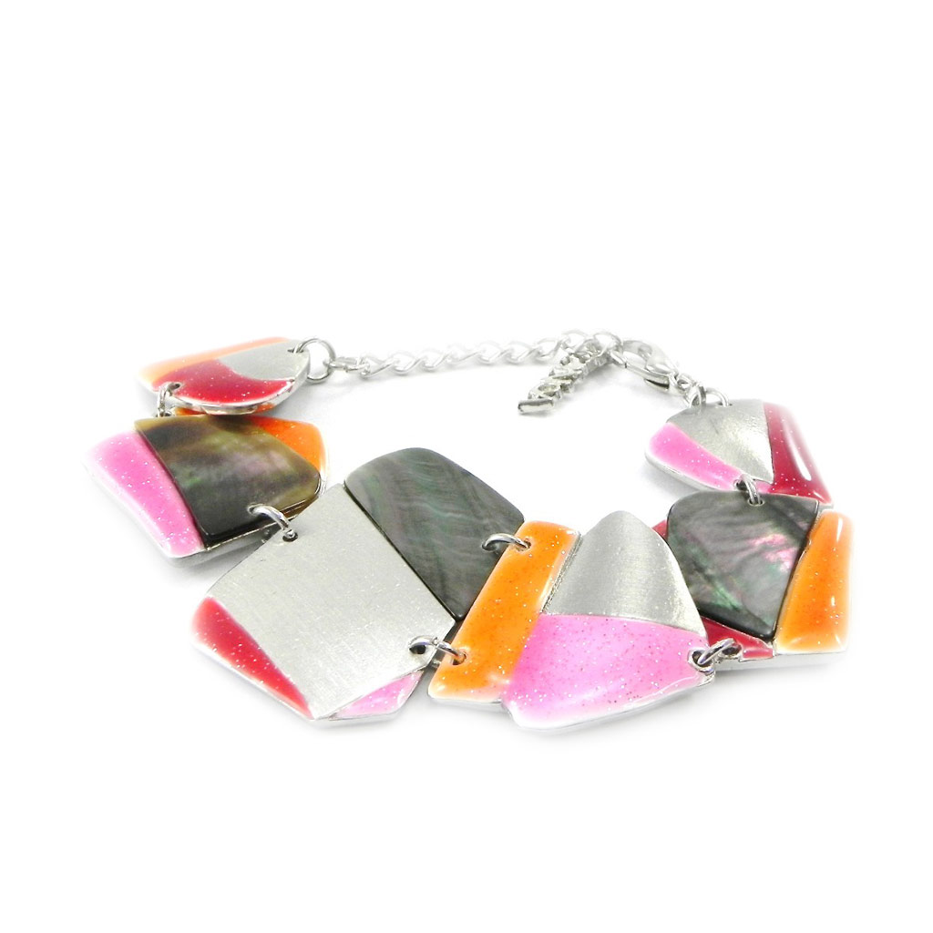 Bracelet Créateur \'Bora Bora\' rose orange - [I5251]