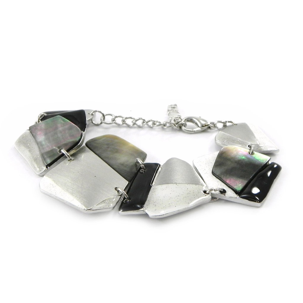 Bracelet Créateur \'Bora Bora\' noir gris - [I5252]