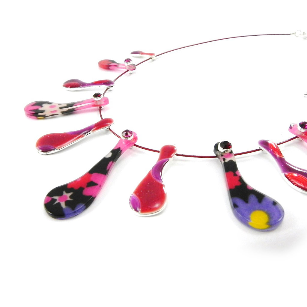 Collier Créateur \'Liberty\' rouge violet - [I5344]