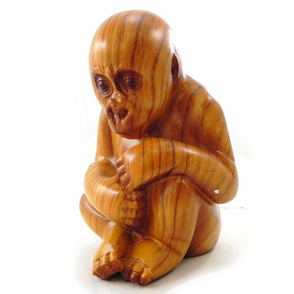 Figurine \'Bébé Gorille\' bois - [I7351]