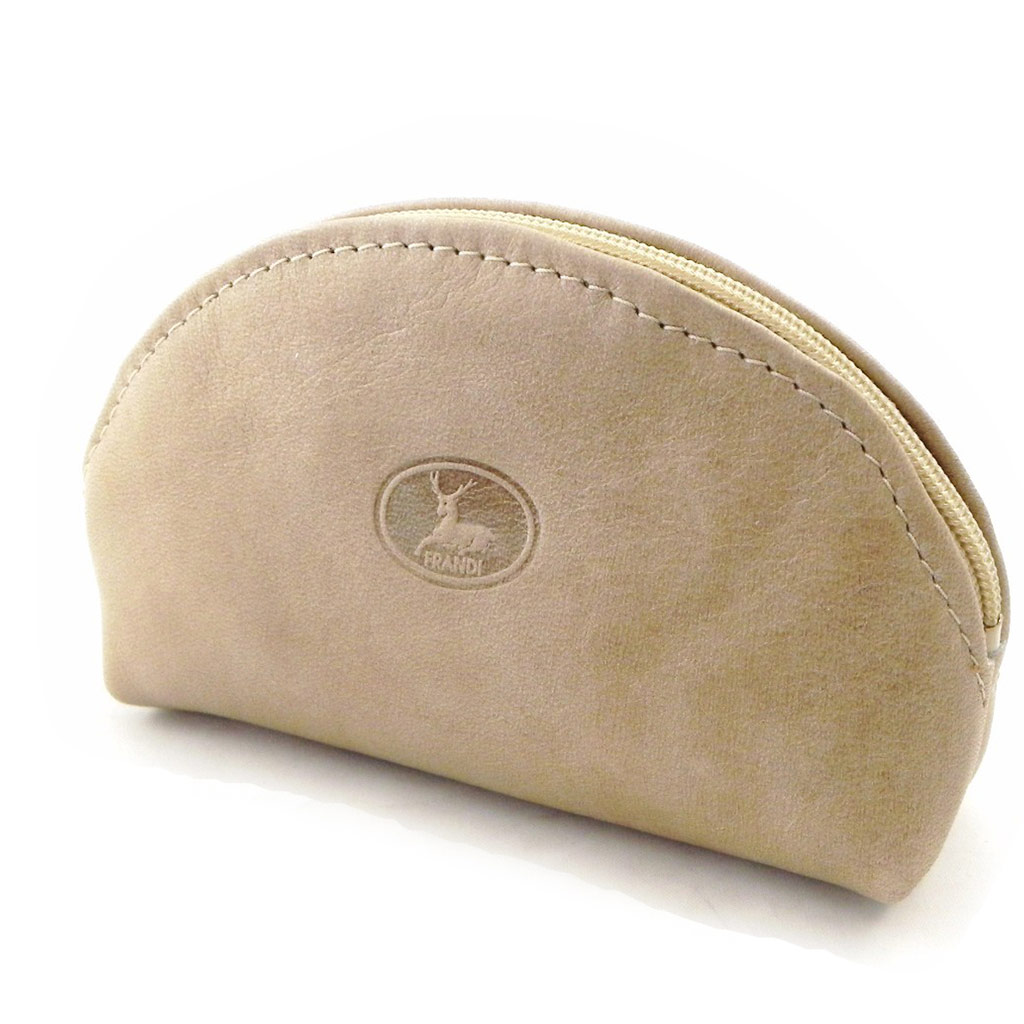Porte-monnaie Cuir \'Frandi\' beige nubuck - [I7365]