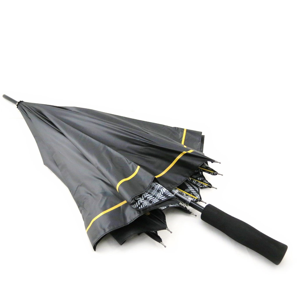 Parapluie Golf \'Daniel Hechter\' noir jaune (effet ciré) - [I8543]