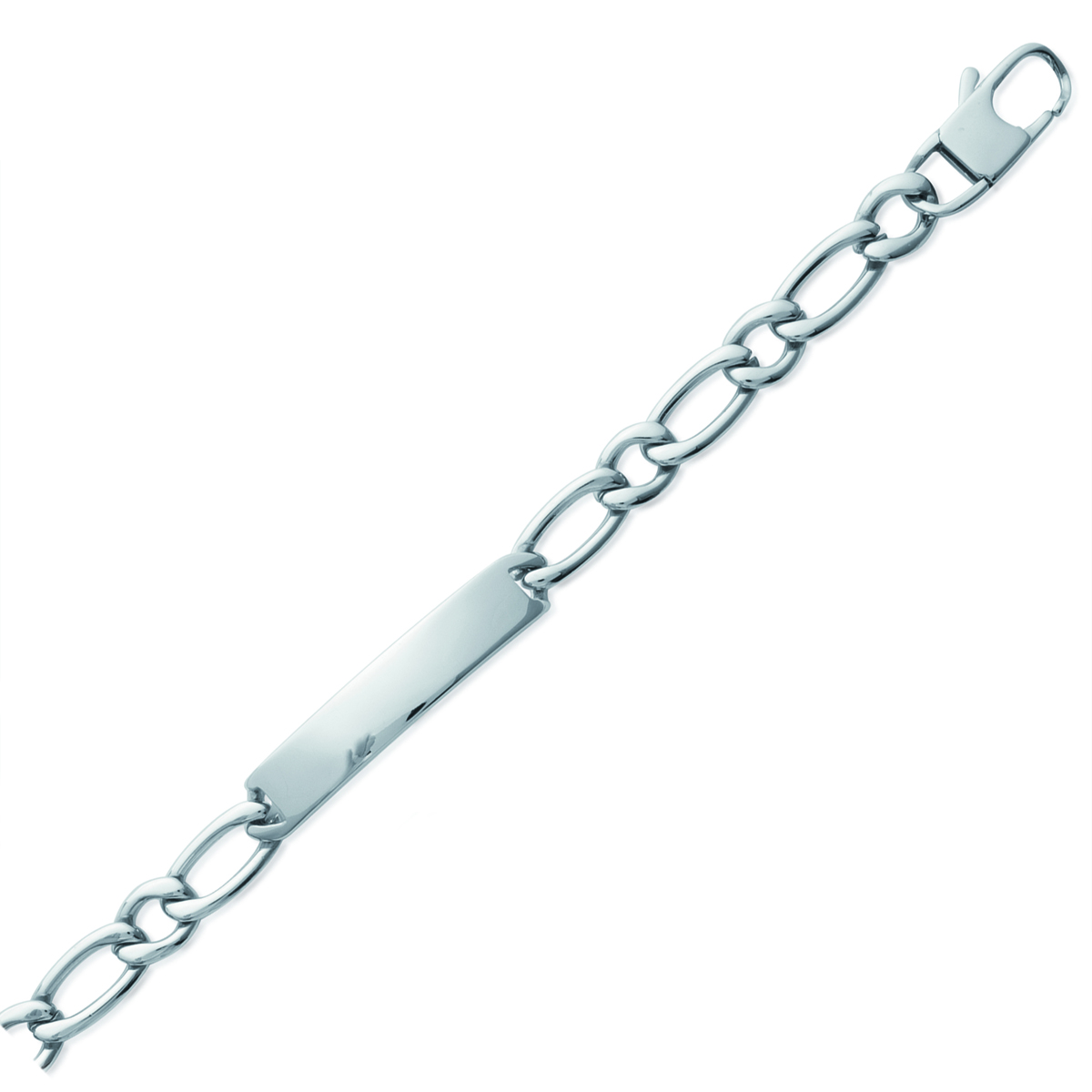 Gourmette Acier \'Identité\' 21 cm 8 mm - [I9104]