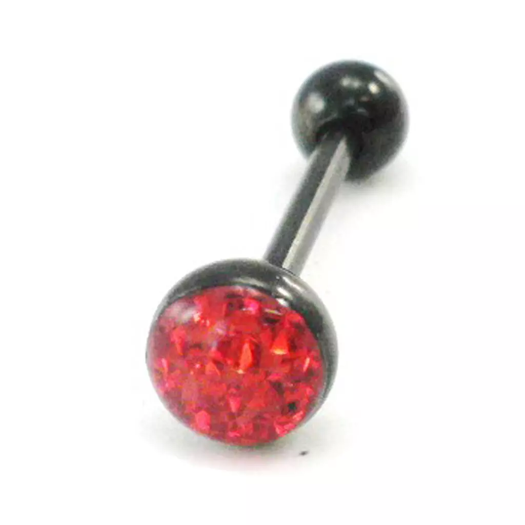 les trésors de lily Piercing Langue 'Cristal' rouge [I9462]