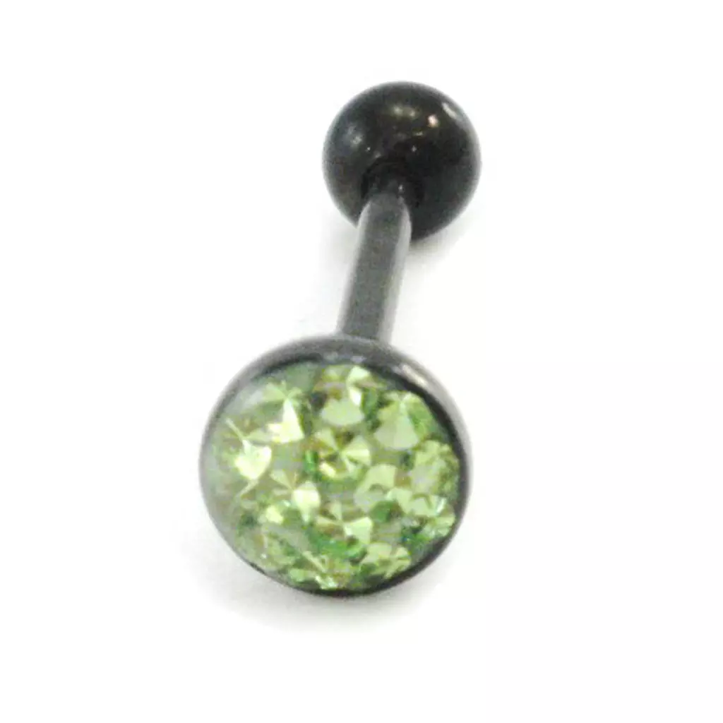 les trésors de lily Piercing Langue 'Cristal' vert [I9464]