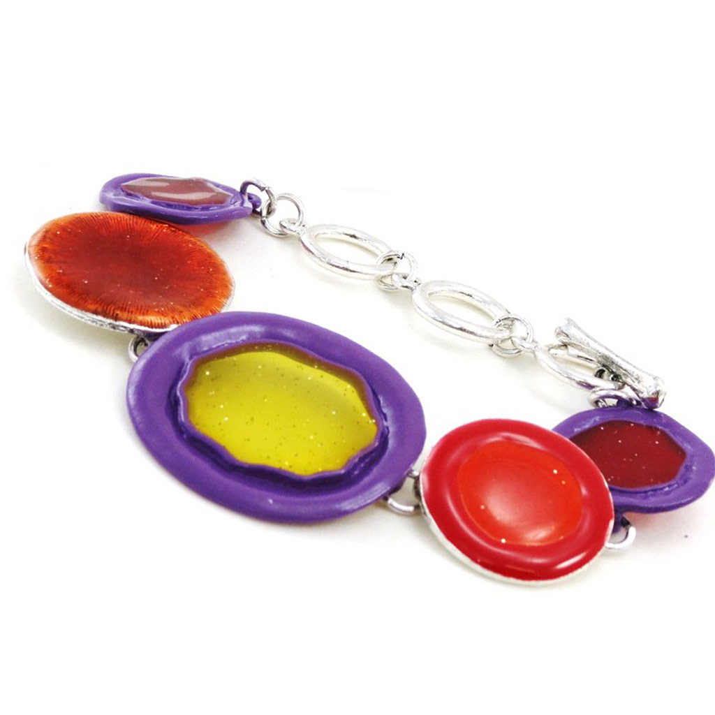 Bracelet Créateur \'Bora Bora\' violet rouge - [I9943]