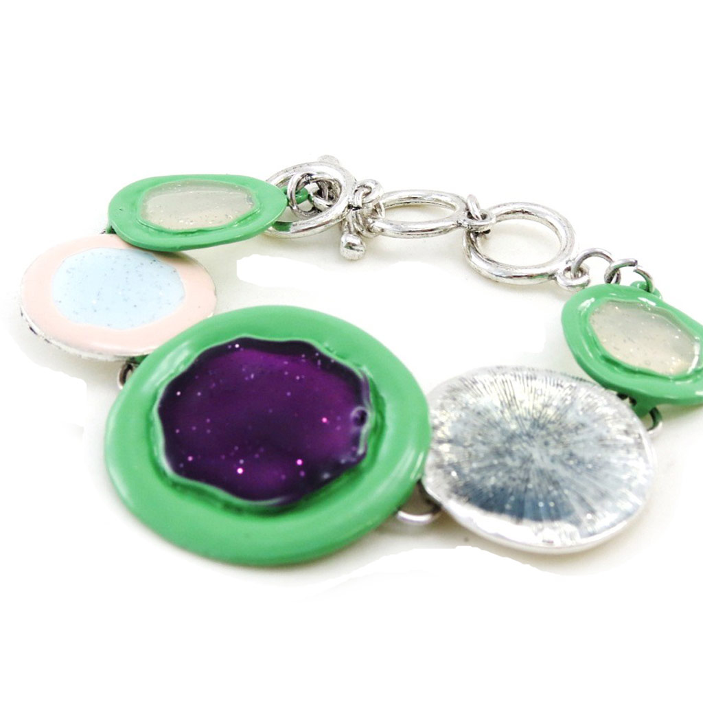 Bracelet Créateur \'Bora Bora\' vert violet - [I9944]