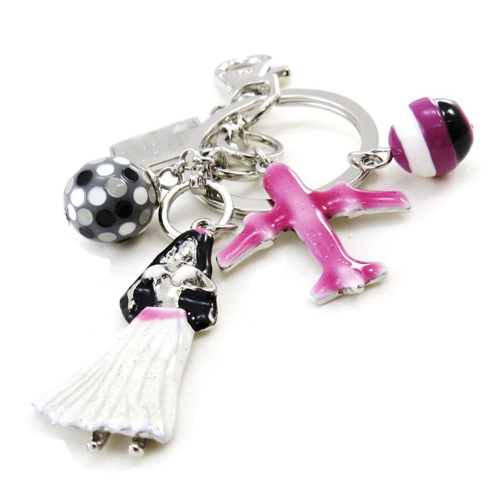 Porte-Clés Créateur \'Vahiné\' rose gris - [I9950]