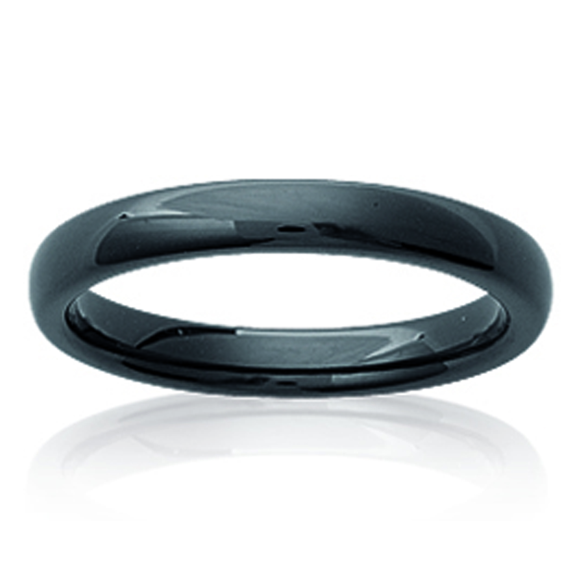 Bague Créateur \'Mineralia\' céramique noir - 3 mm - [J0058]