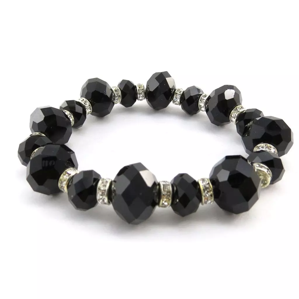 les trésors de lily Bracelet Créateur 'Sissi' noir [J0607]