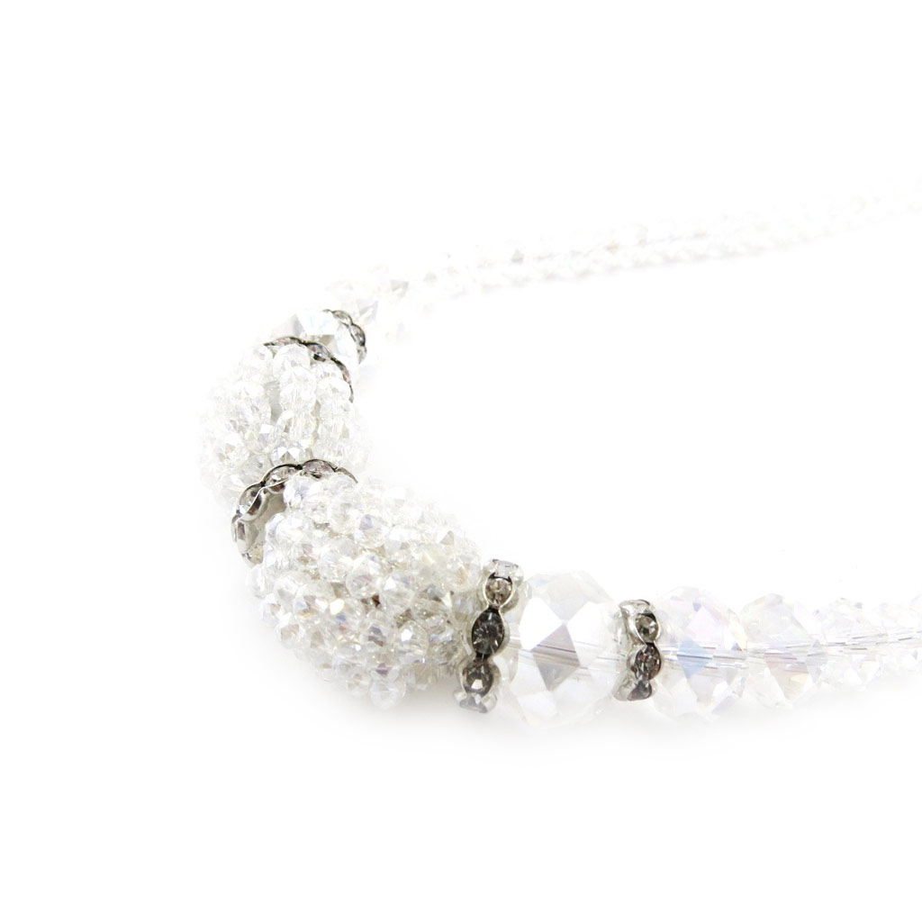 Collier Créateur \'Sissi\' blanc - [J1393]