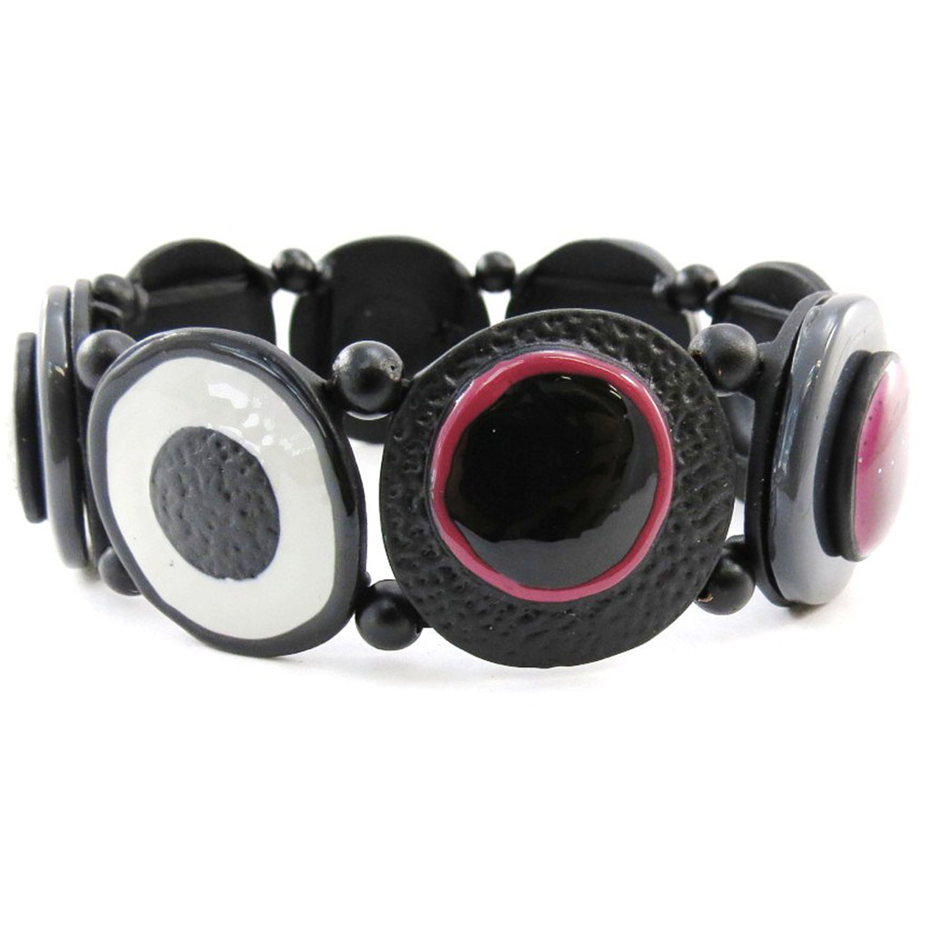 Bracelet Créateur \'Macarons\' gris violet - [J1956]