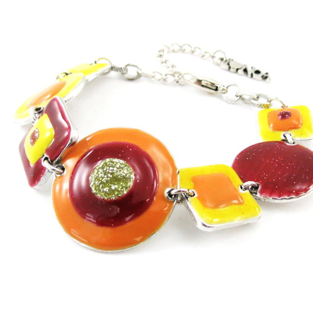 Bracelet Créateur \'Coloriage\' jaune orange rouge - [J1965]