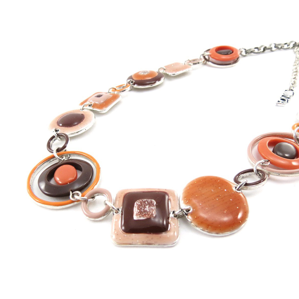 Collier Créateur \'Coloriage\' marron - [J2161]