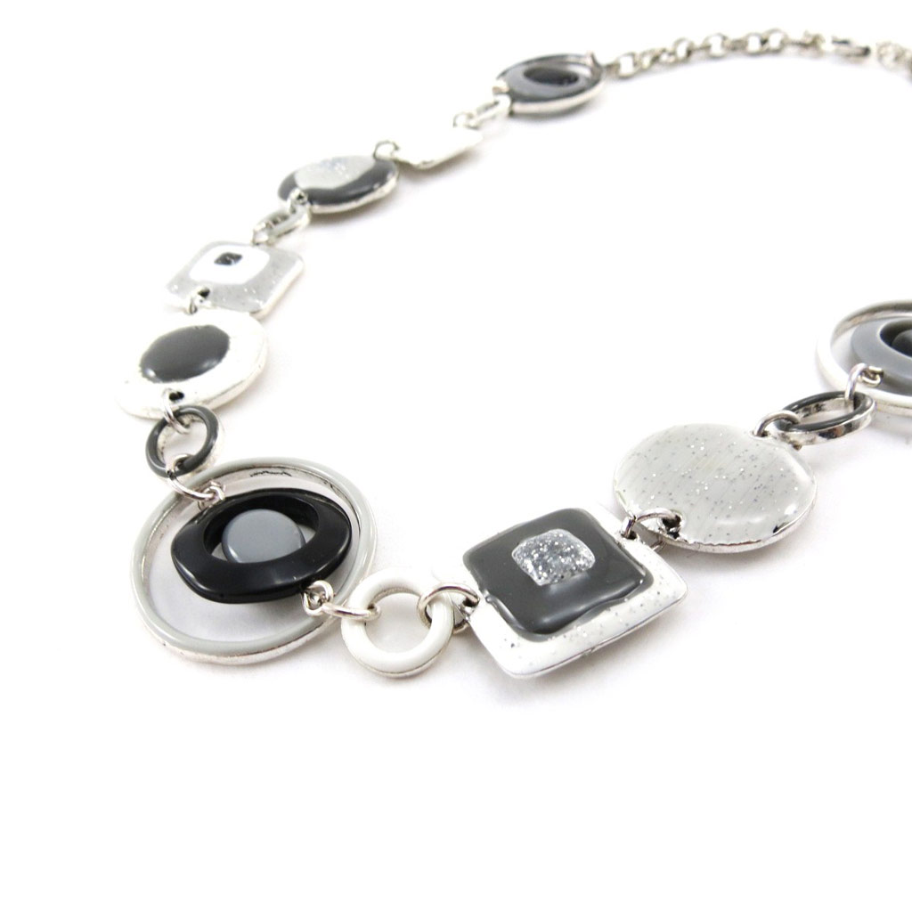 Collier Créateur \'Coloriage\' gris - [J2162]