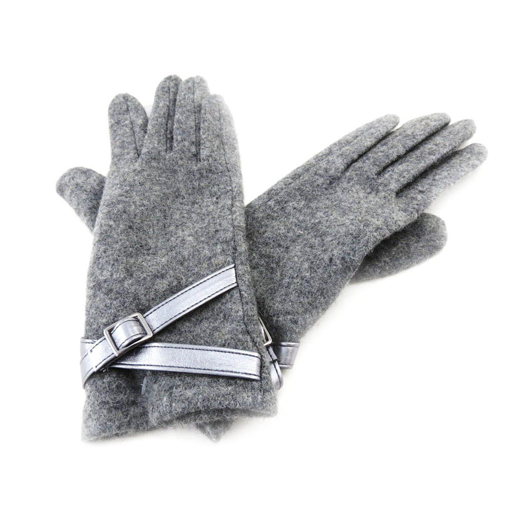 Gants laine \'Clothilde\' gris - [J2683]