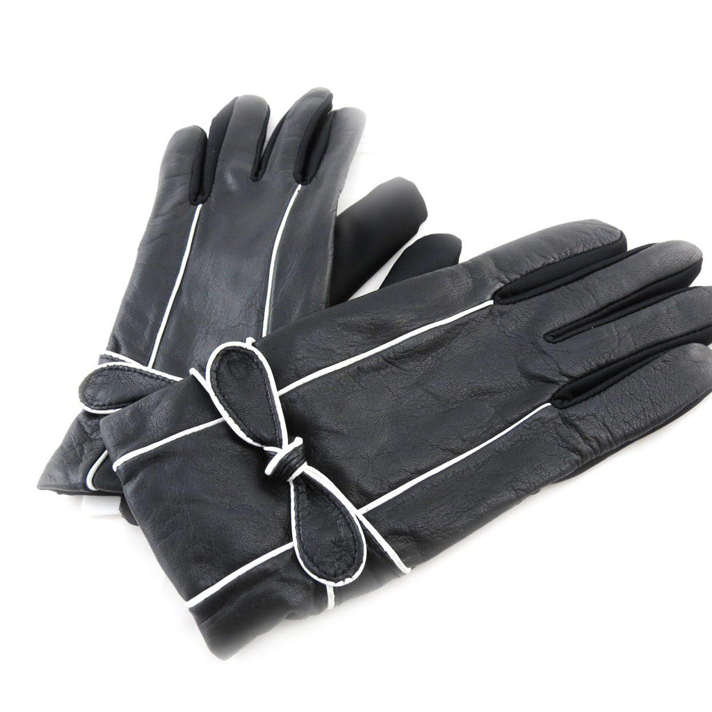 Gants femme agneau \'Clothilde\' noir  - [J2684]