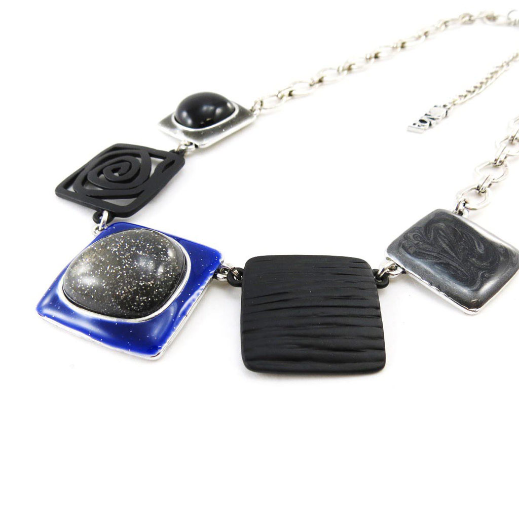 Collier Créateur \'Les Acidulés\' bleu - [J2752]