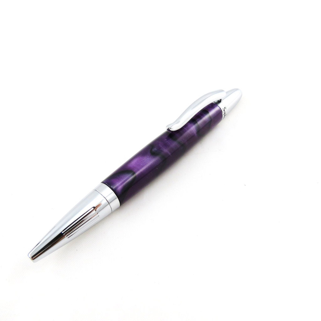 Stylo créateur \'Académie\' violet argenté - 11 cm - [J3252]