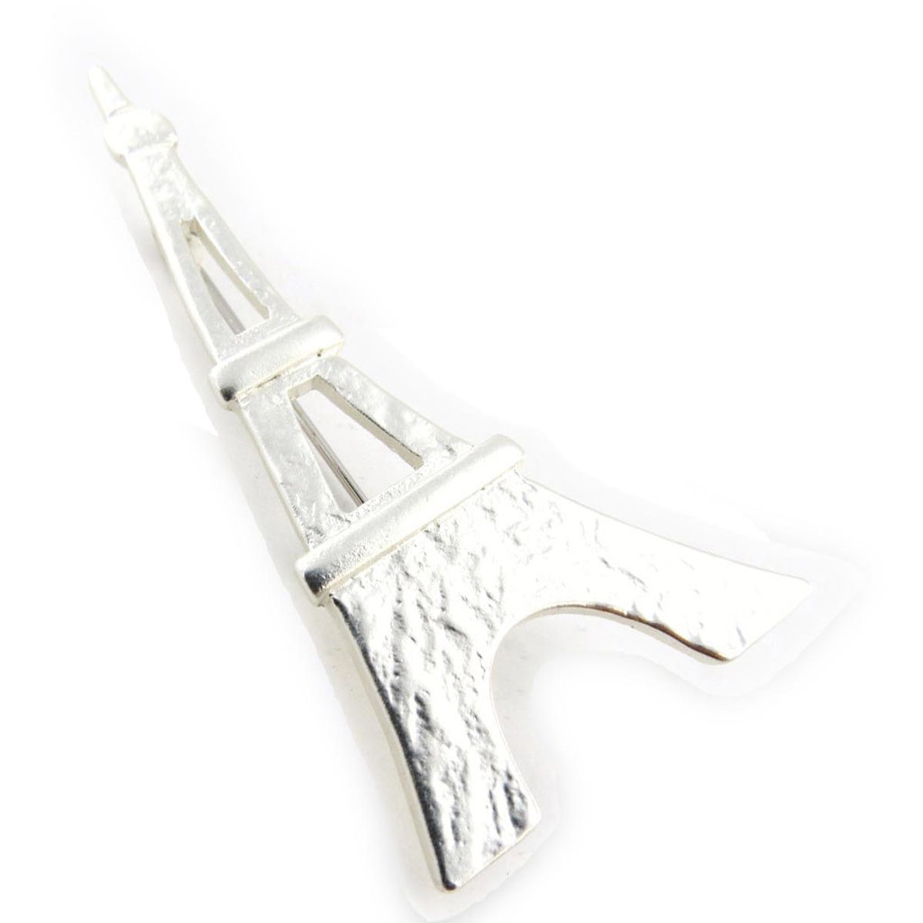 Broche Créateur \'Tour Eiffel\' argenté - 6x33 cm - [J3360]